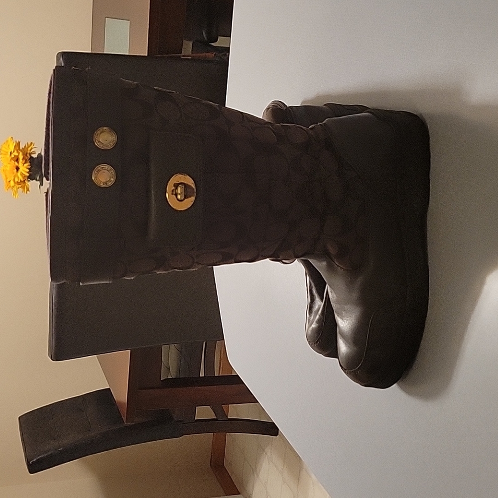 Women's Coach Brown Mid Calf Boots